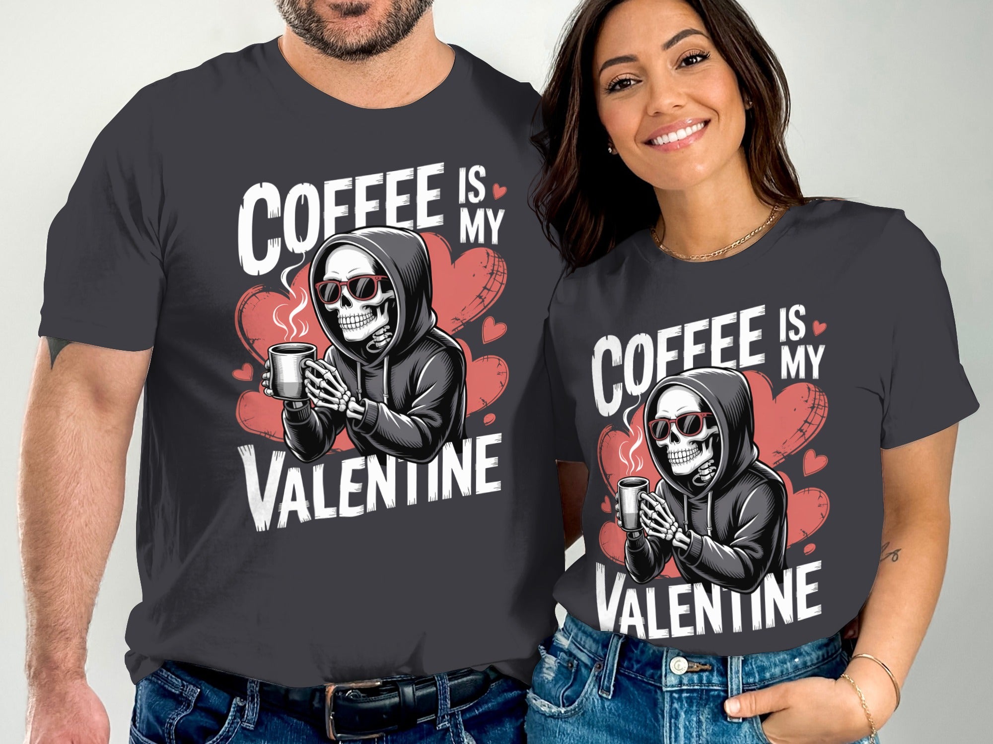Coffee Is My Valentine T-Shirt, Funny Skeleton T Shirt, Valentine's Day Shirt, Valentines Gift For Coffee Lover, Unique Gift T-Shirt
