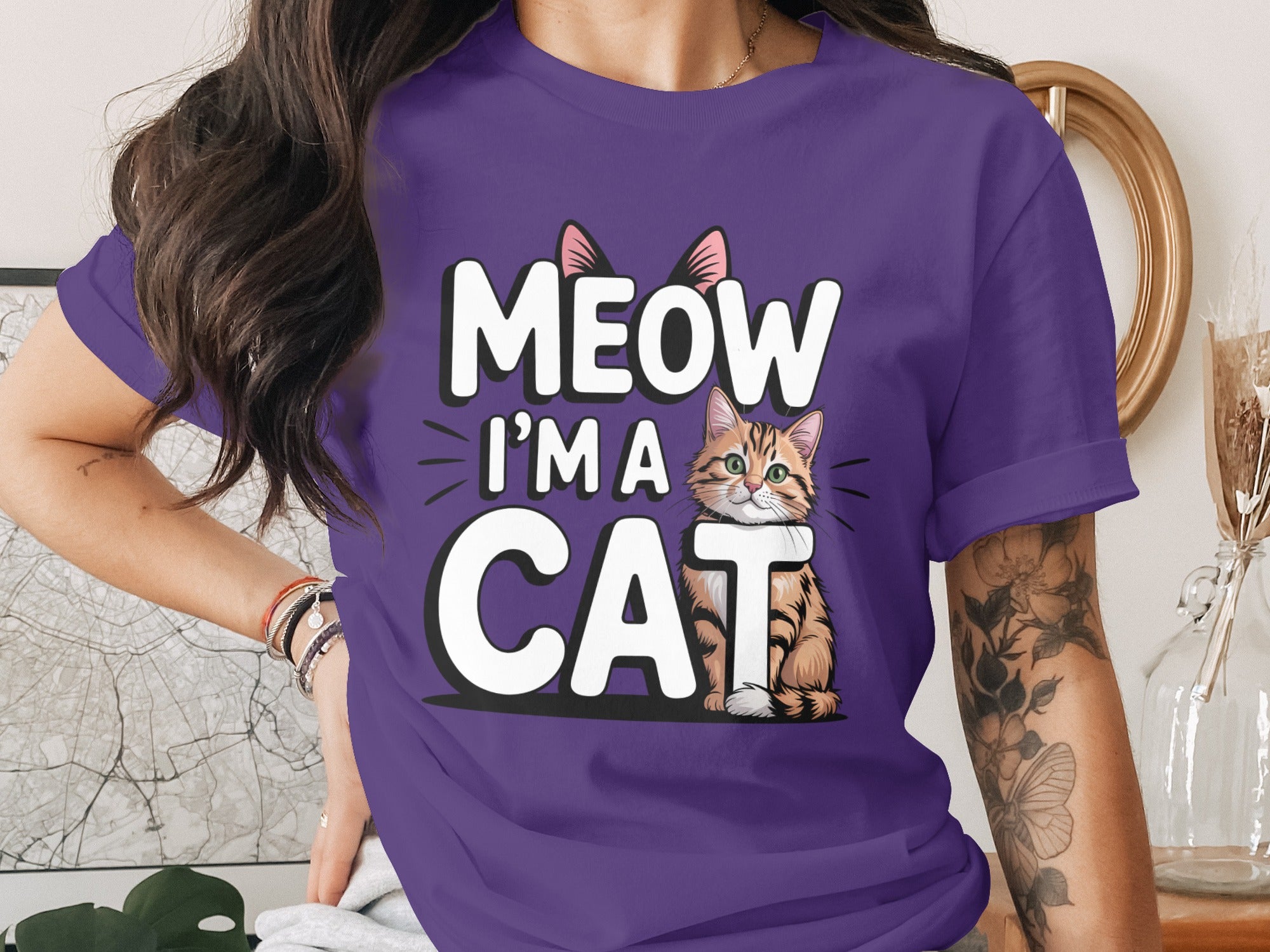 Meow I'm a Cat Graphic Cat Lover T-Shirt