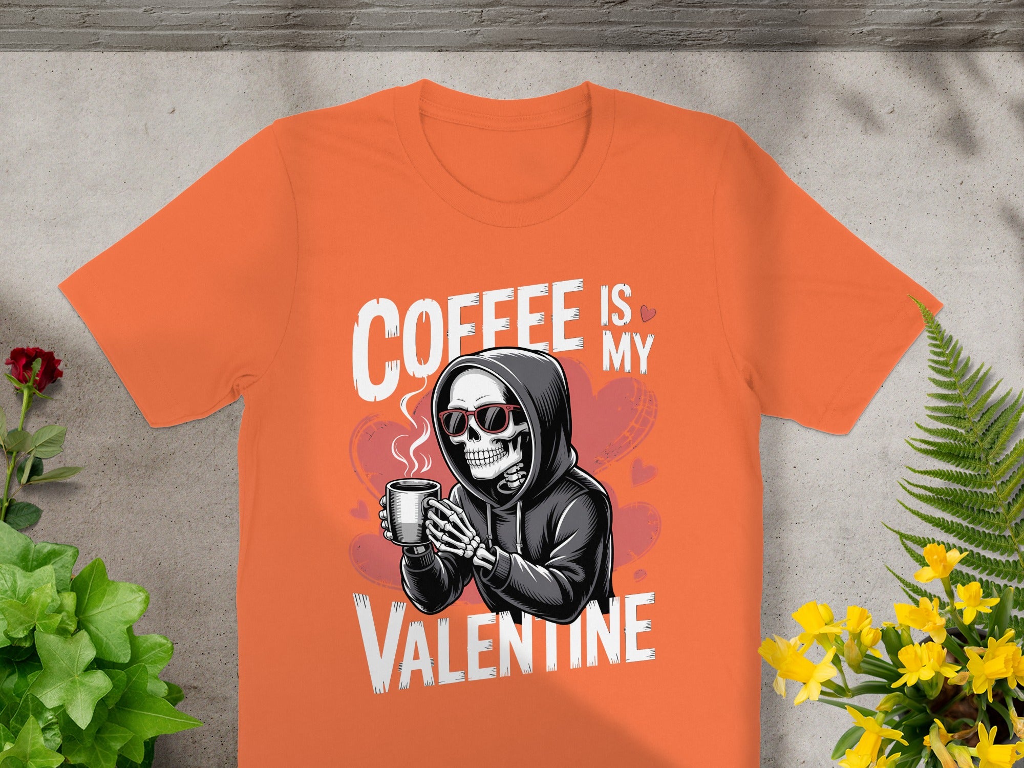 Coffee Is My Valentine T-Shirt, Funny Skeleton T Shirt, Valentine's Day Shirt, Valentines Gift For Coffee Lover, Unique Gift T-Shirt