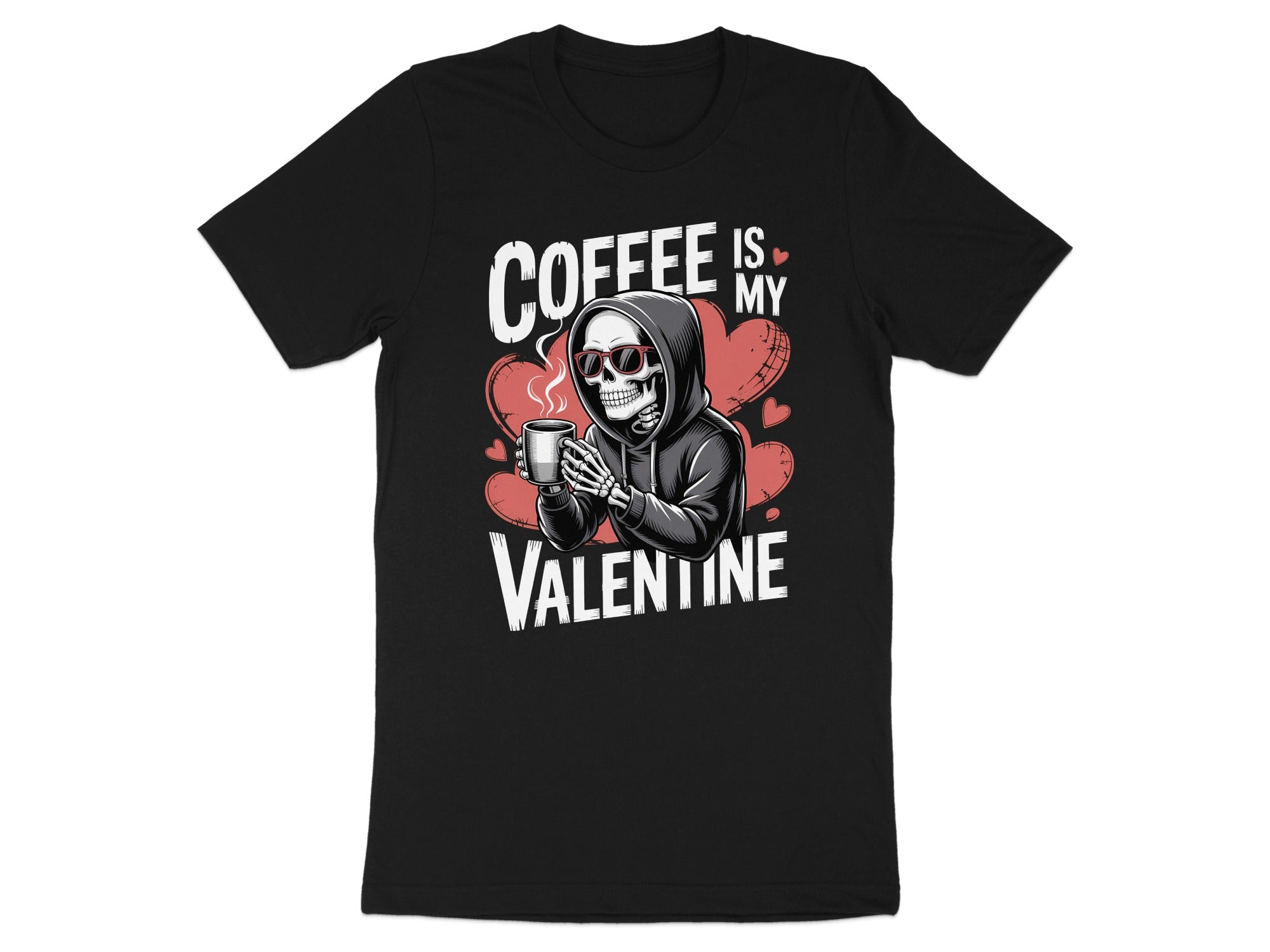 Coffee Is My Valentine T-Shirt, Funny Skeleton T Shirt, Valentine's Day Shirt, Valentines Gift For Coffee Lover, Unique Gift T-Shirt