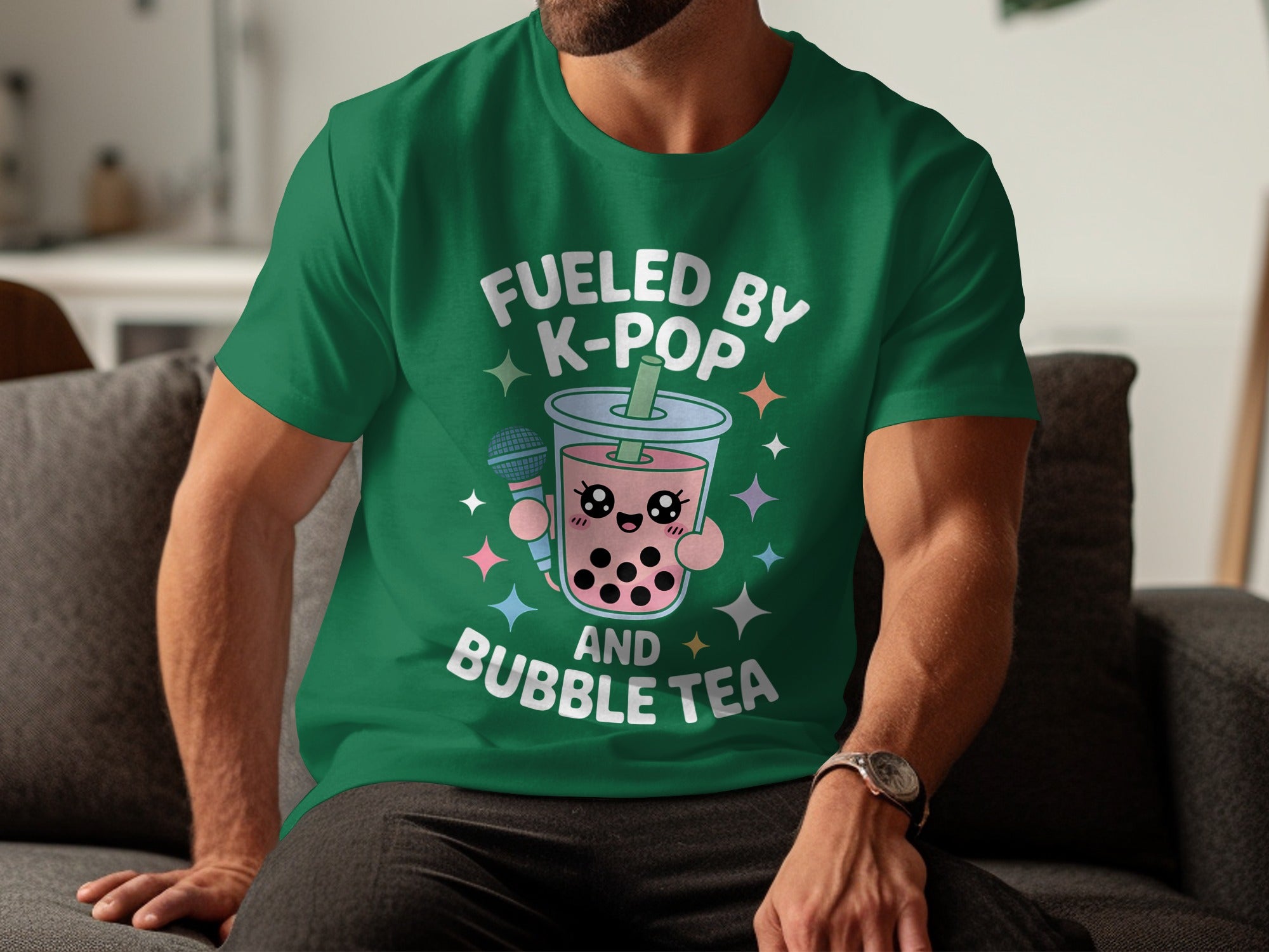 Fueled by K-Pop and Bubble Tea Graphic T-Shirt