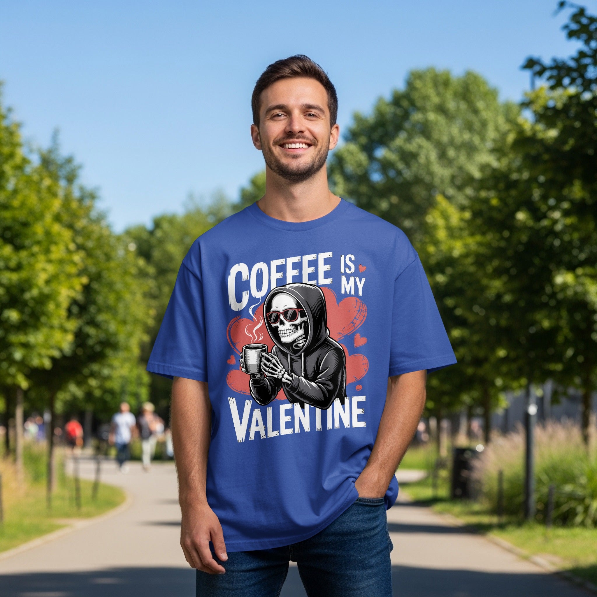 Coffee Is My Valentine T-Shirt, Funny Skeleton T Shirt, Valentine's Day Shirt, Valentines Gift For Coffee Lover, Unique Gift T-Shirt