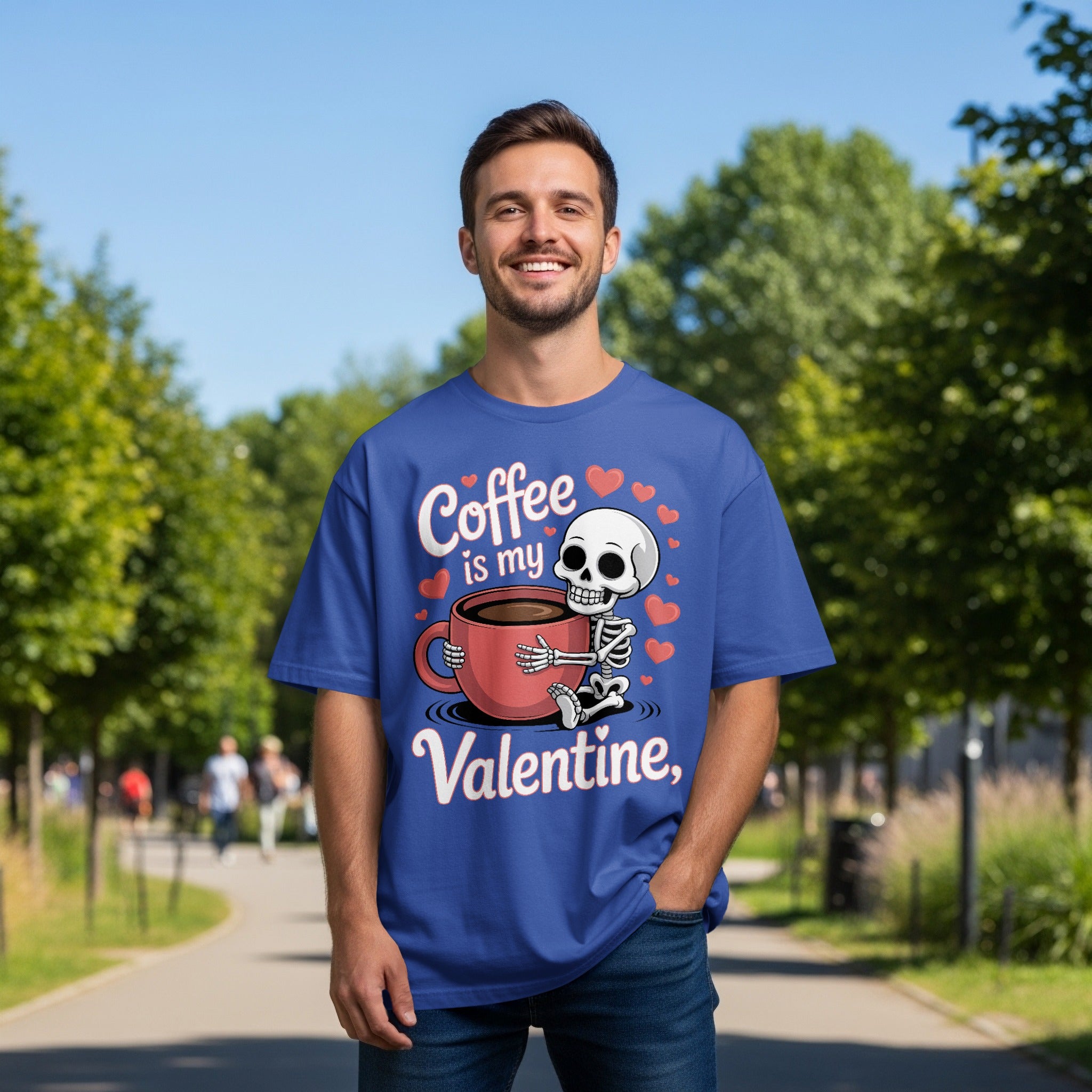 Coffee is My Valentine T-Shirt, Funny Valentine Shirt, Coffee Lover Tee, Skeleton Shirt, Heart T-Shirt, Valentines Day Gift for Her Him