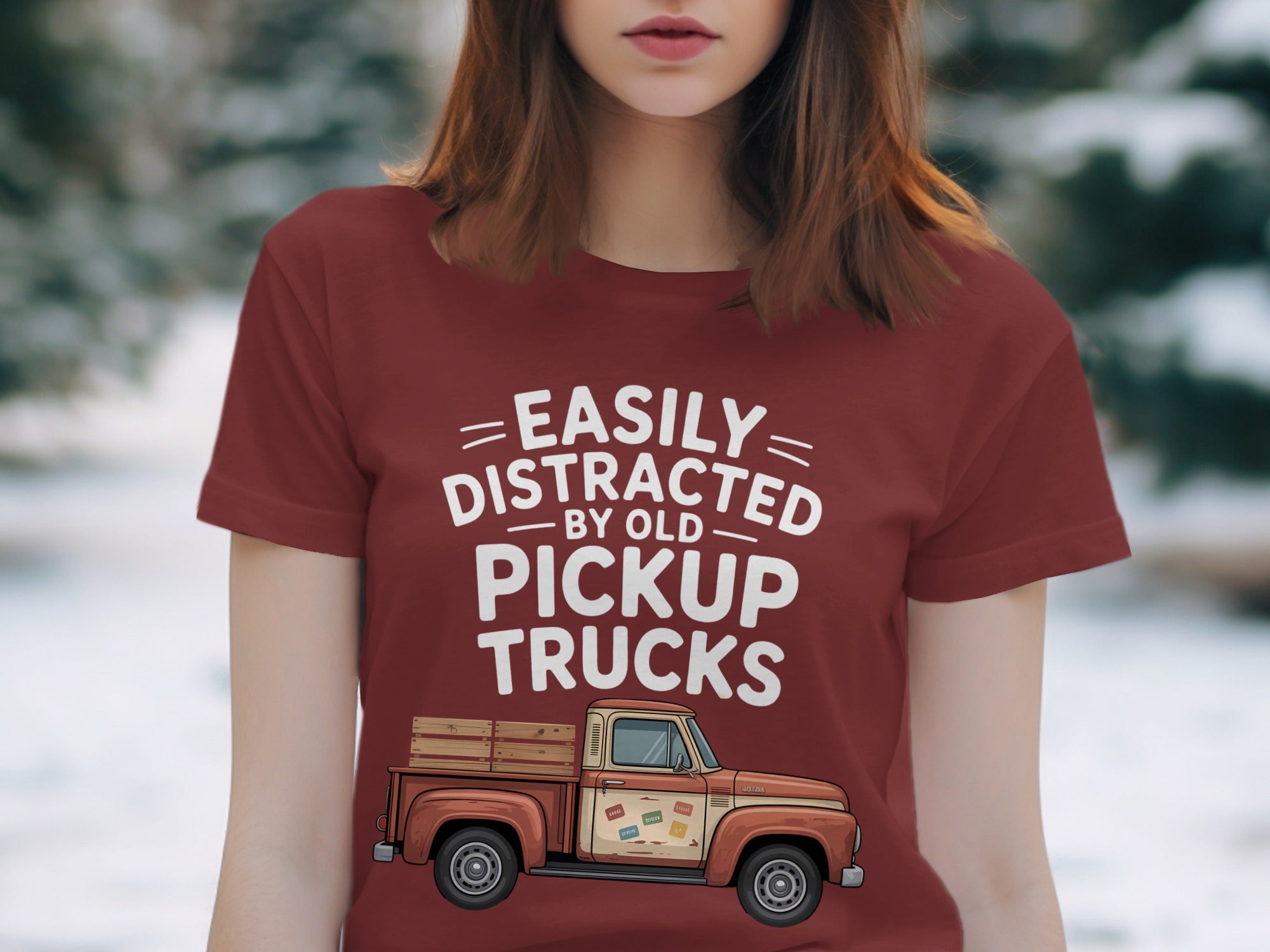 Easily Distracted By Old Pickup Trucks Tee Shirt