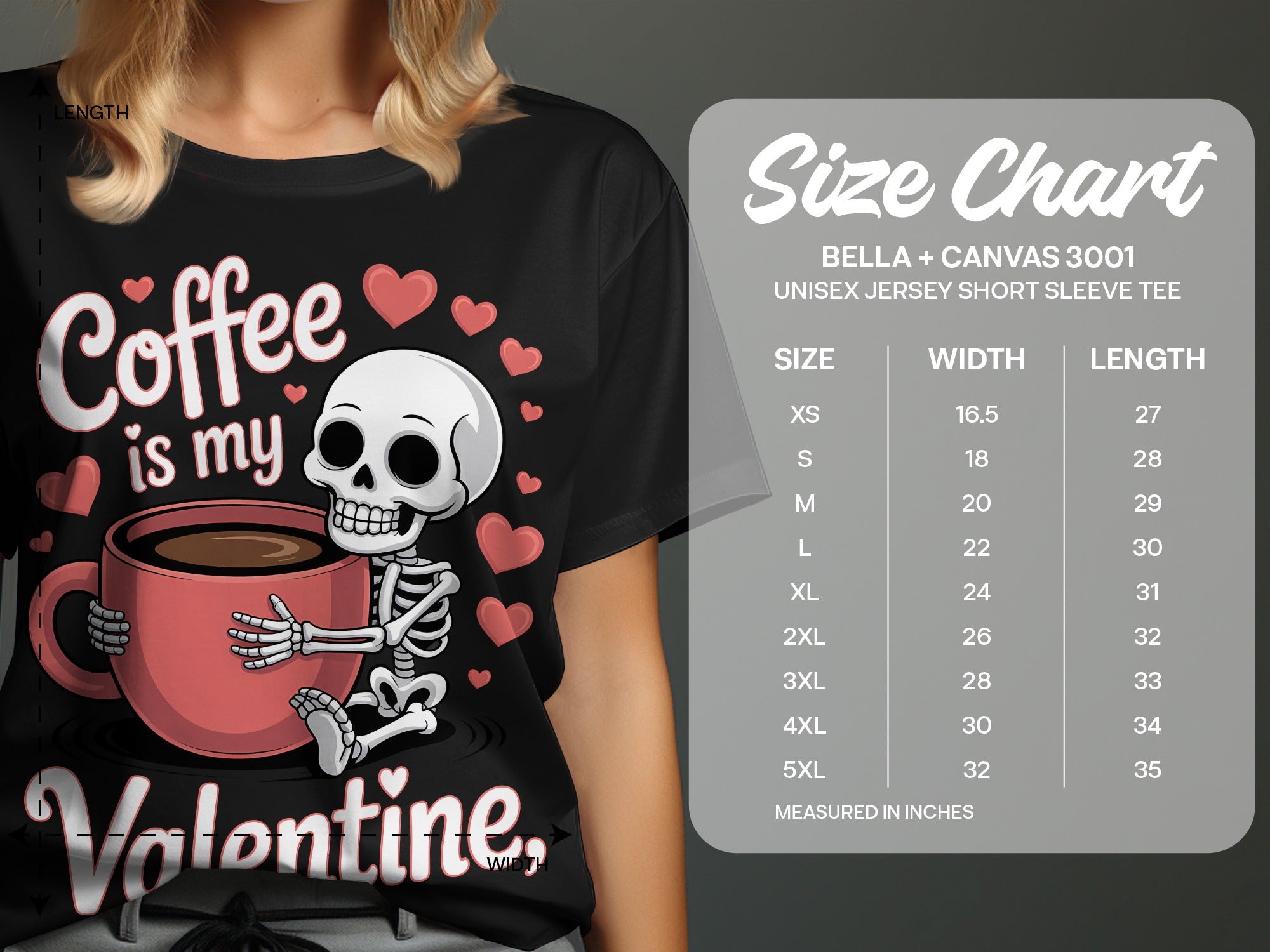Coffee is My Valentine T-Shirt, Funny Valentine Shirt, Coffee Lover Tee, Skeleton Shirt, Heart T-Shirt, Valentines Day Gift for Her Him