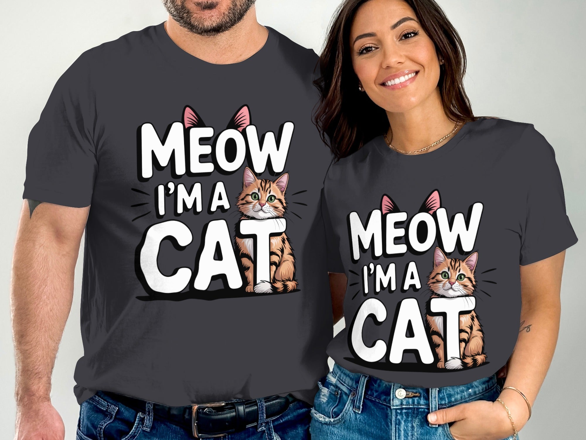 Meow I'm a Cat Funny Graphic Tee for Cat Lovers
