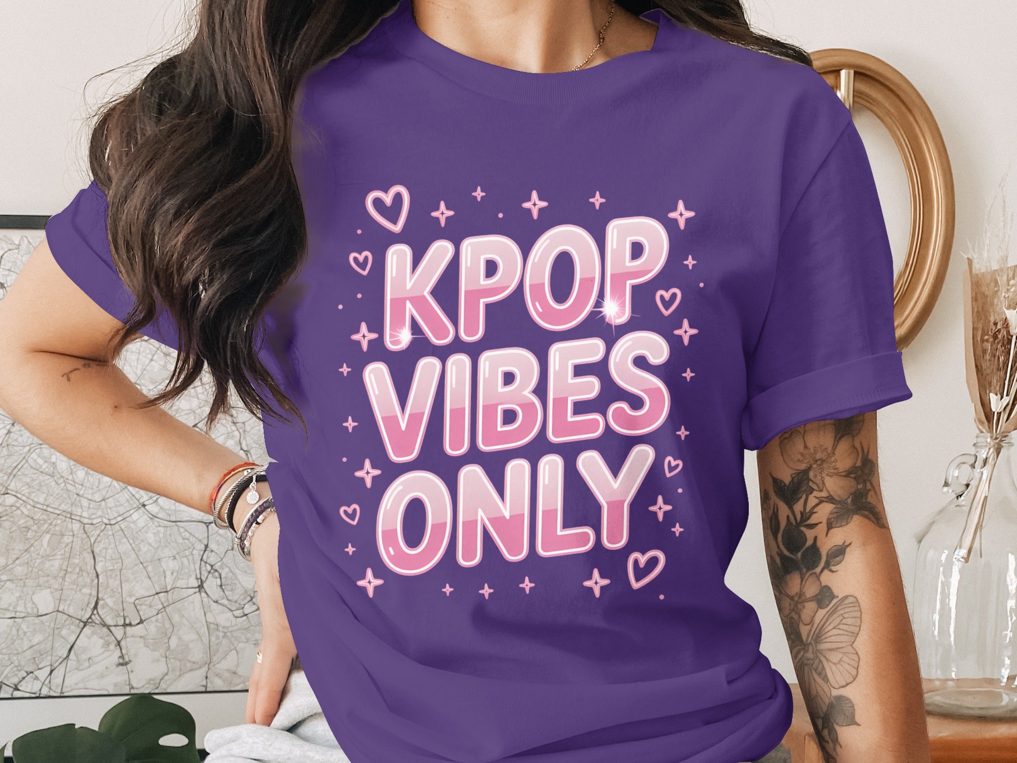 KPOP Vibes Only Fun Graphic Tee for Music Lovers
