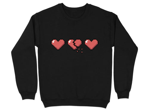 Pixelated Broken Heart Design Sweatshirt Product