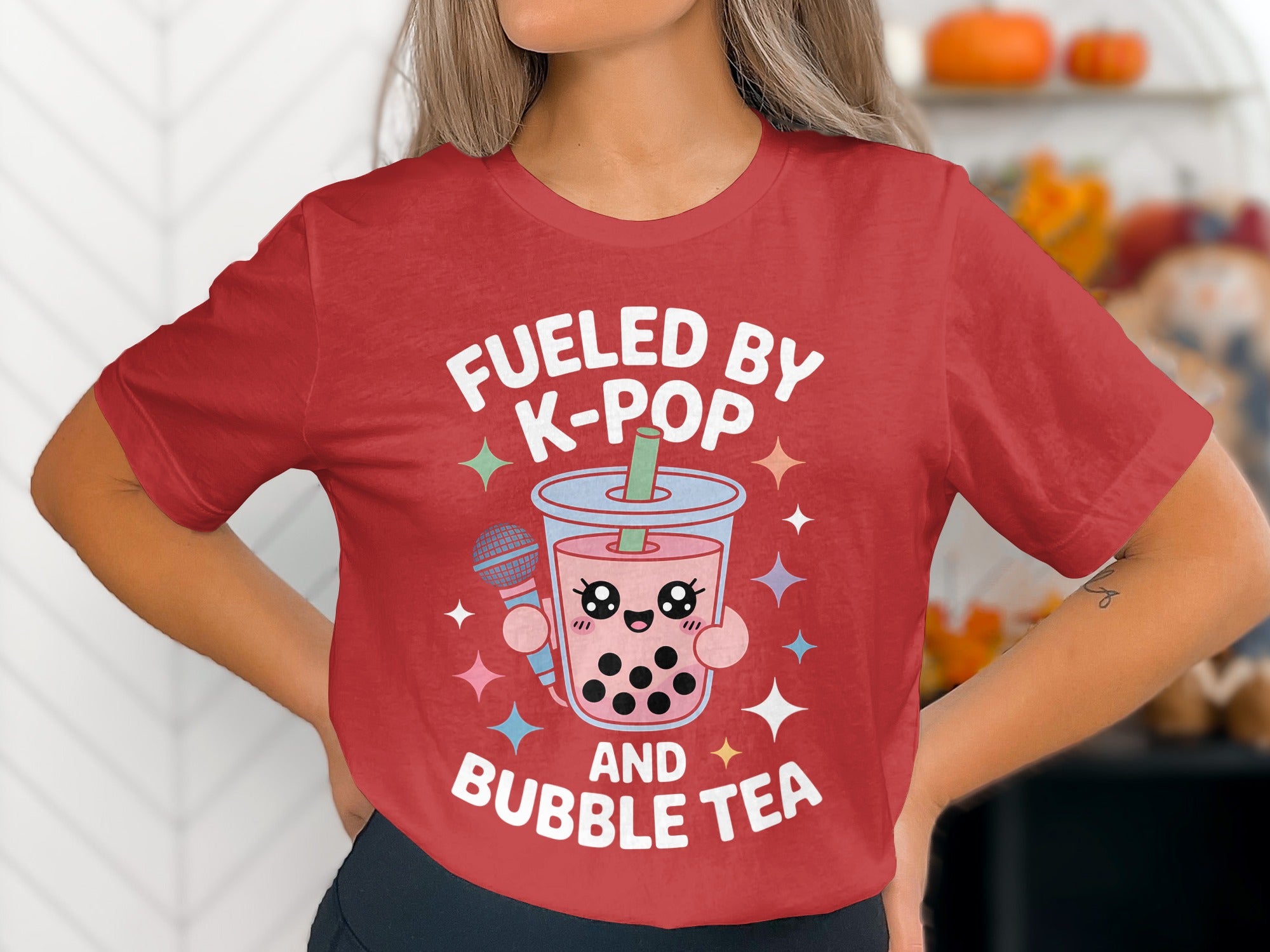 Fueled by K-Pop and Bubble Tea Graphic T-Shirt