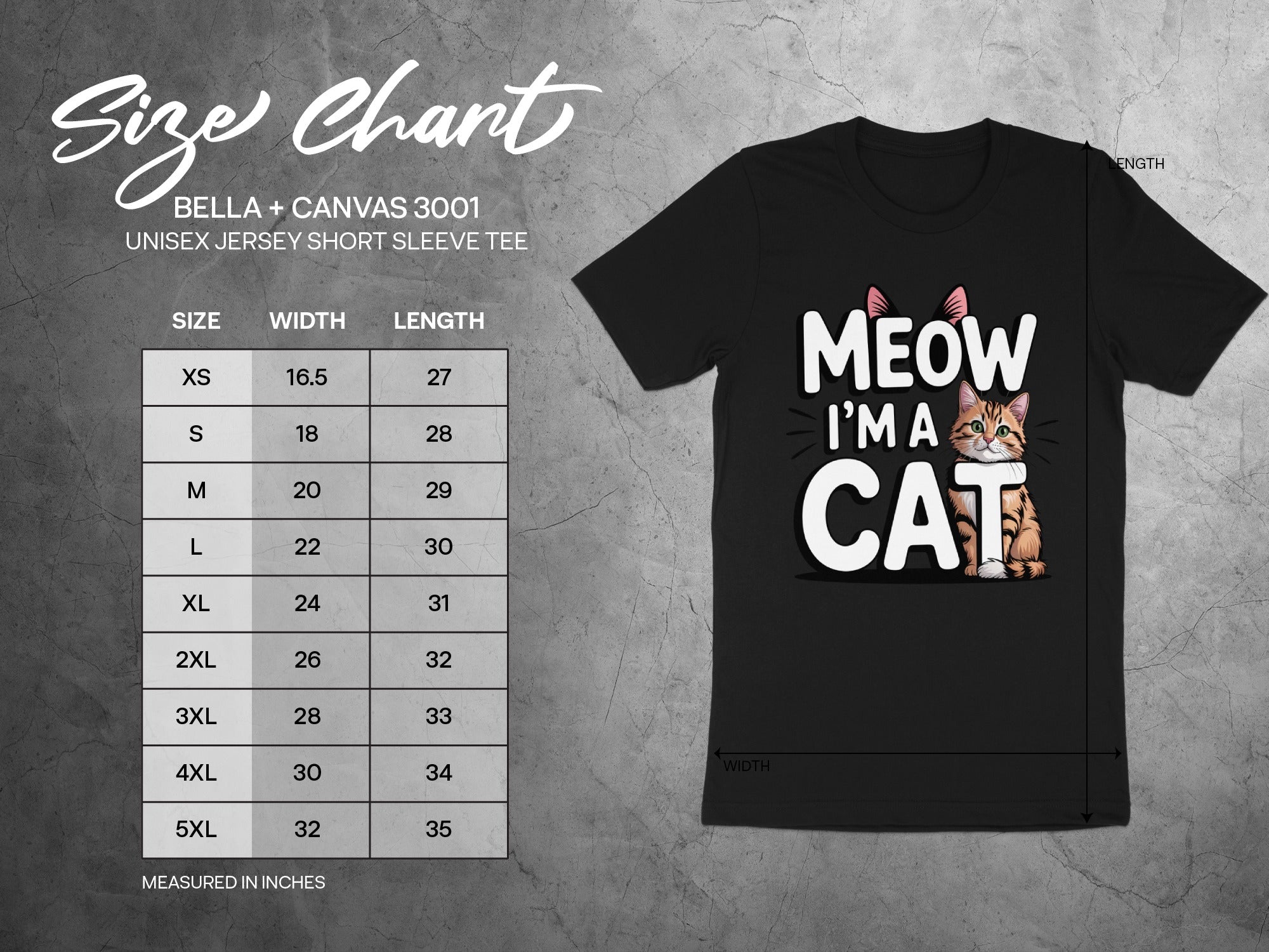 Meow I'm A Cat Graphic Bella Canvas Unisex Tee