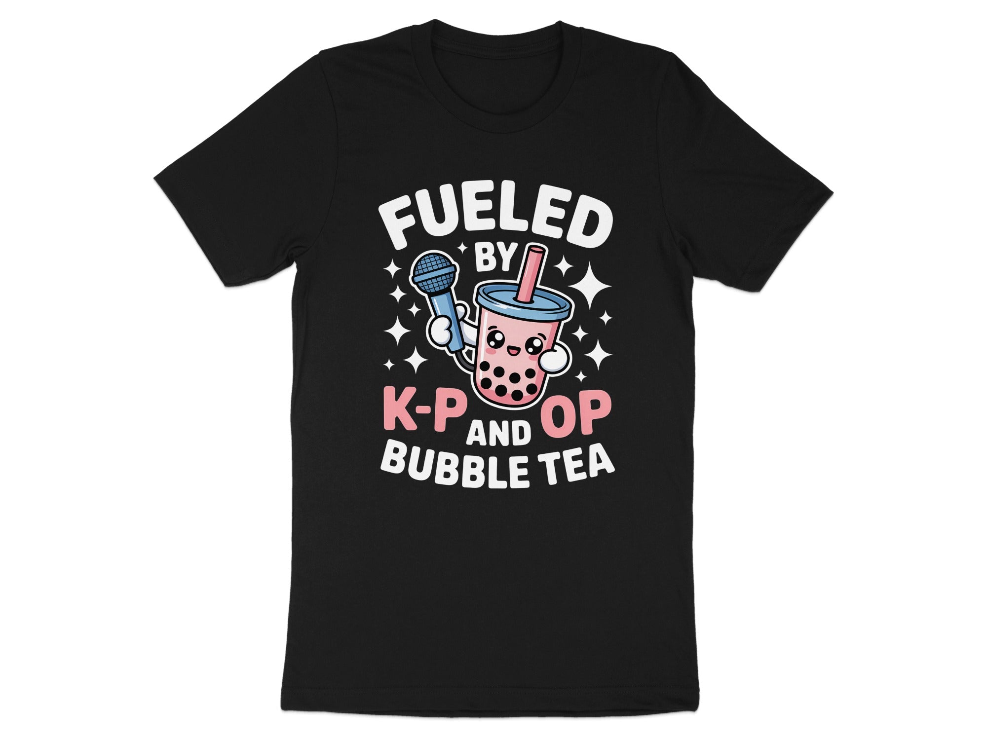 Fueled by K-Pop and Bubble Tea Printed T-Shirt