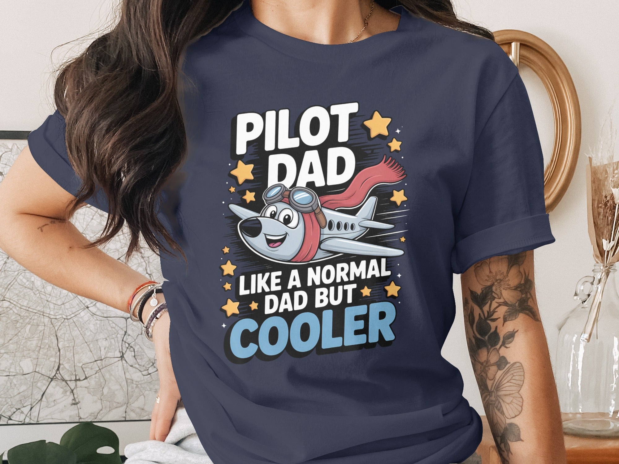Pilot Dad T-Shirt, Cool Dad Shirt, Airplane Dad Gift, Best Pilot Dad Tee, Funny Dad T-Shirt, Gift for Pilot Father, Aviation Dad