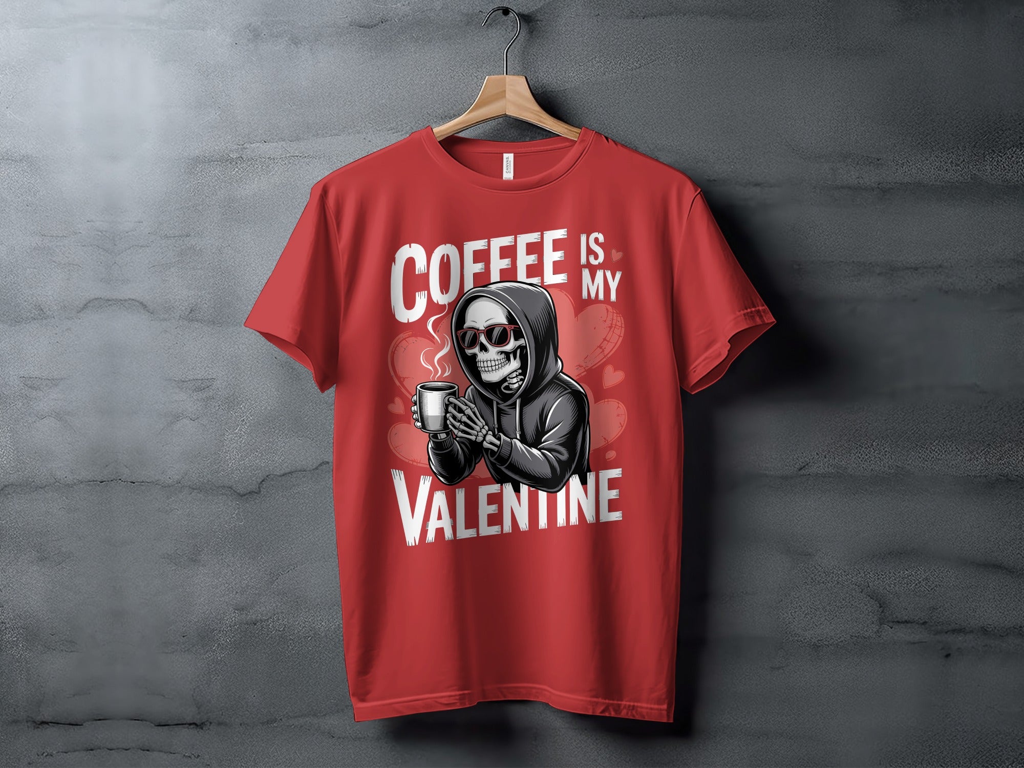 Coffee Is My Valentine T-Shirt, Funny Skeleton T Shirt, Valentine's Day Shirt, Valentines Gift For Coffee Lover, Unique Gift T-Shirt